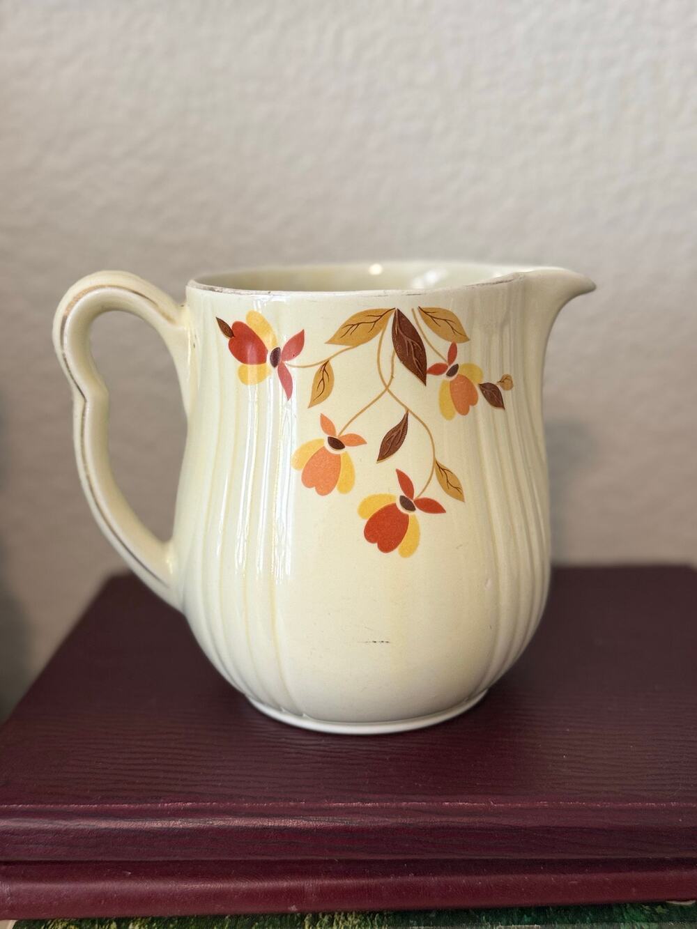 Vintage Hall’s Superior Autumn Leaf Pitcher Mary Dunbar Jewel Tea Kitchenware